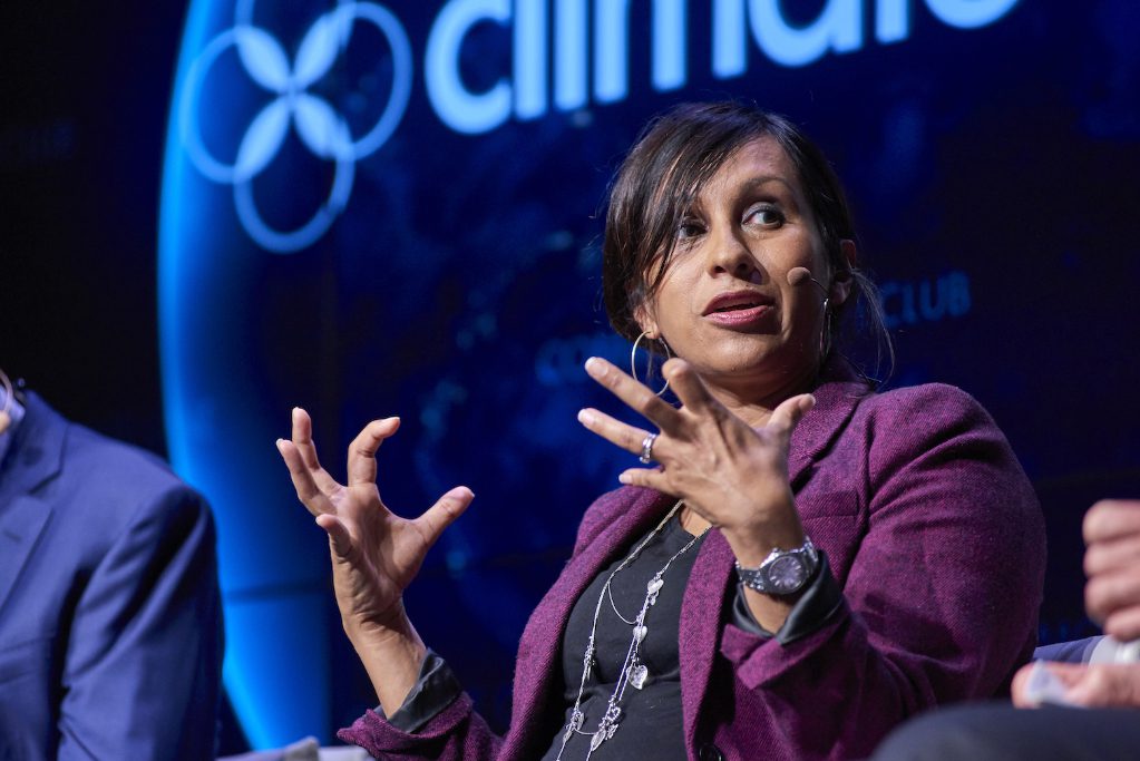 Aero Uma Subramanian CEO of Aero speaking at Wheels to Wings ClimateOne event August 2019