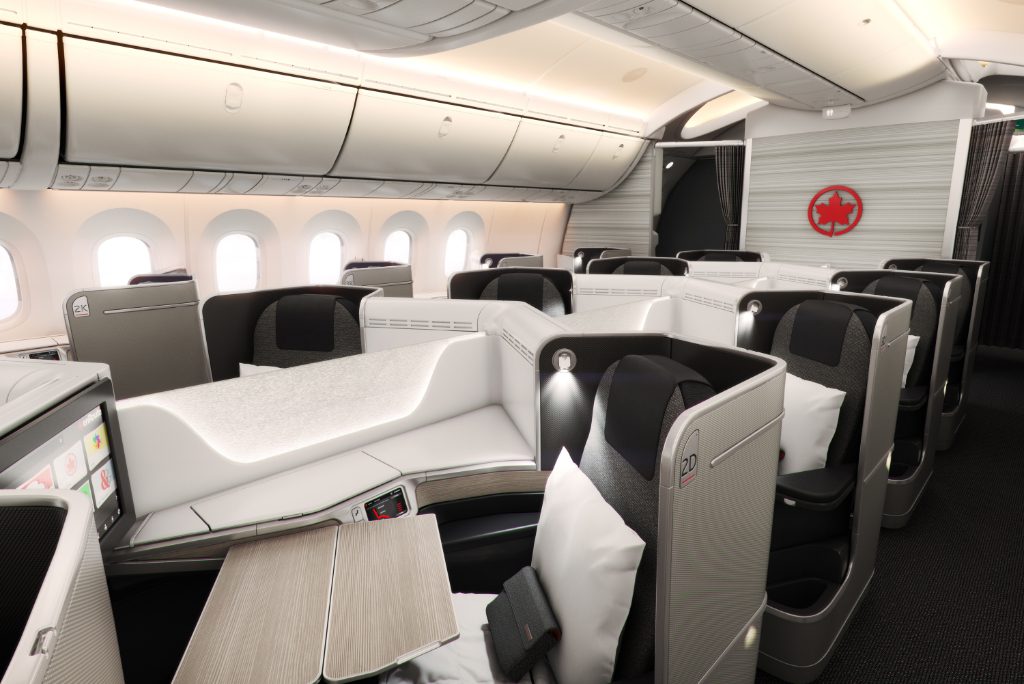 Air Canada Boeing 787 Business Class interior shot source Air Canada