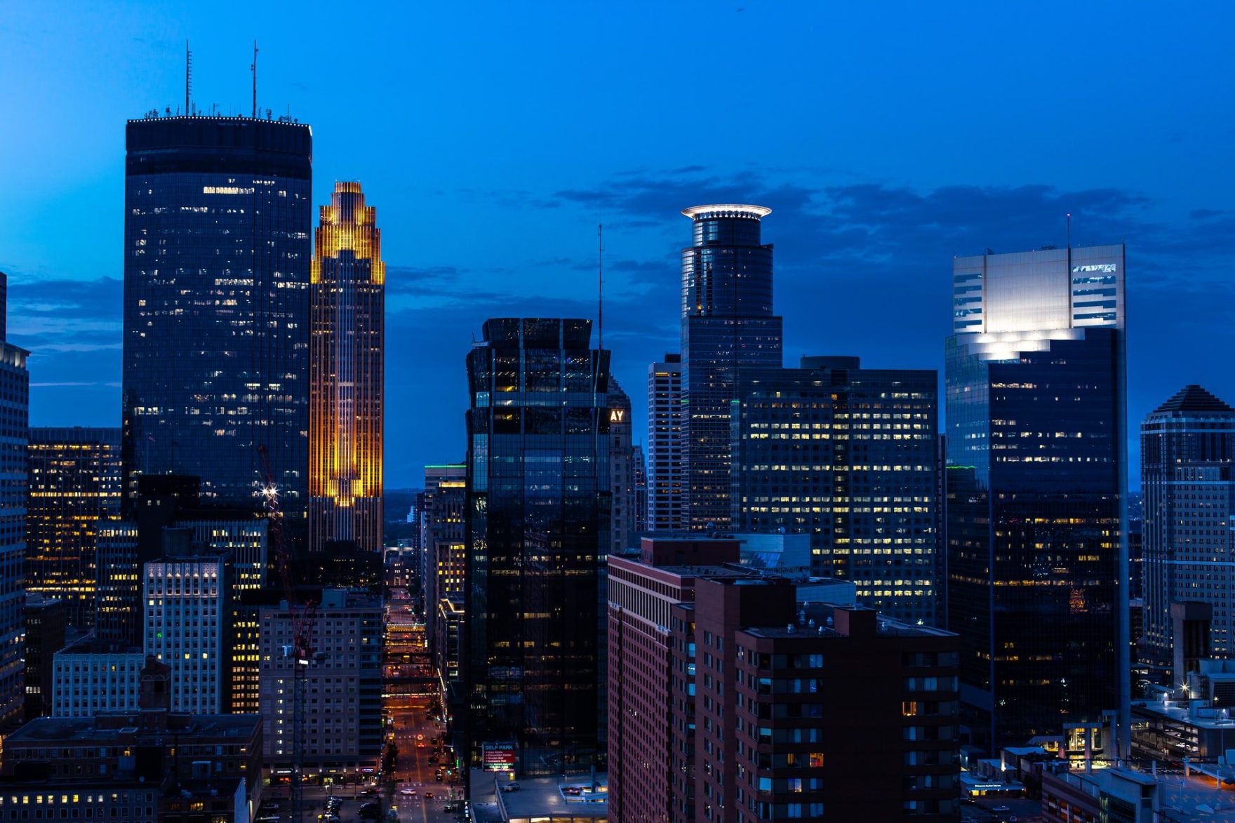 Minneapolis Skyline at early night