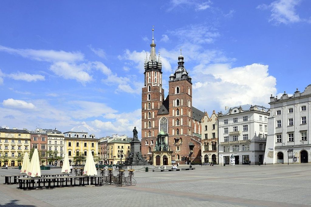 Empty Market Square in Poland