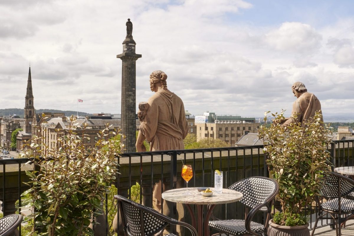 A terrace at the Gleneagles Townhouse in Edinburgh.