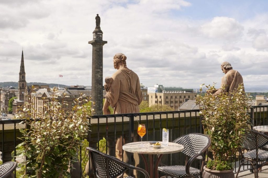 A terrace at the Gleneagles Townhouse in Edinburgh.