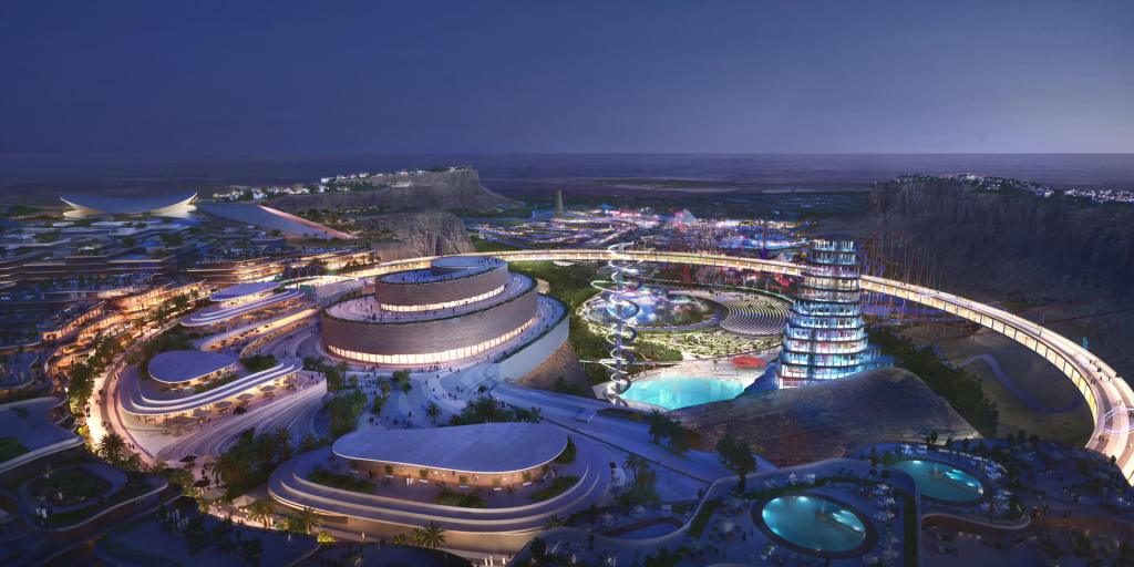 A render of a futuristic city