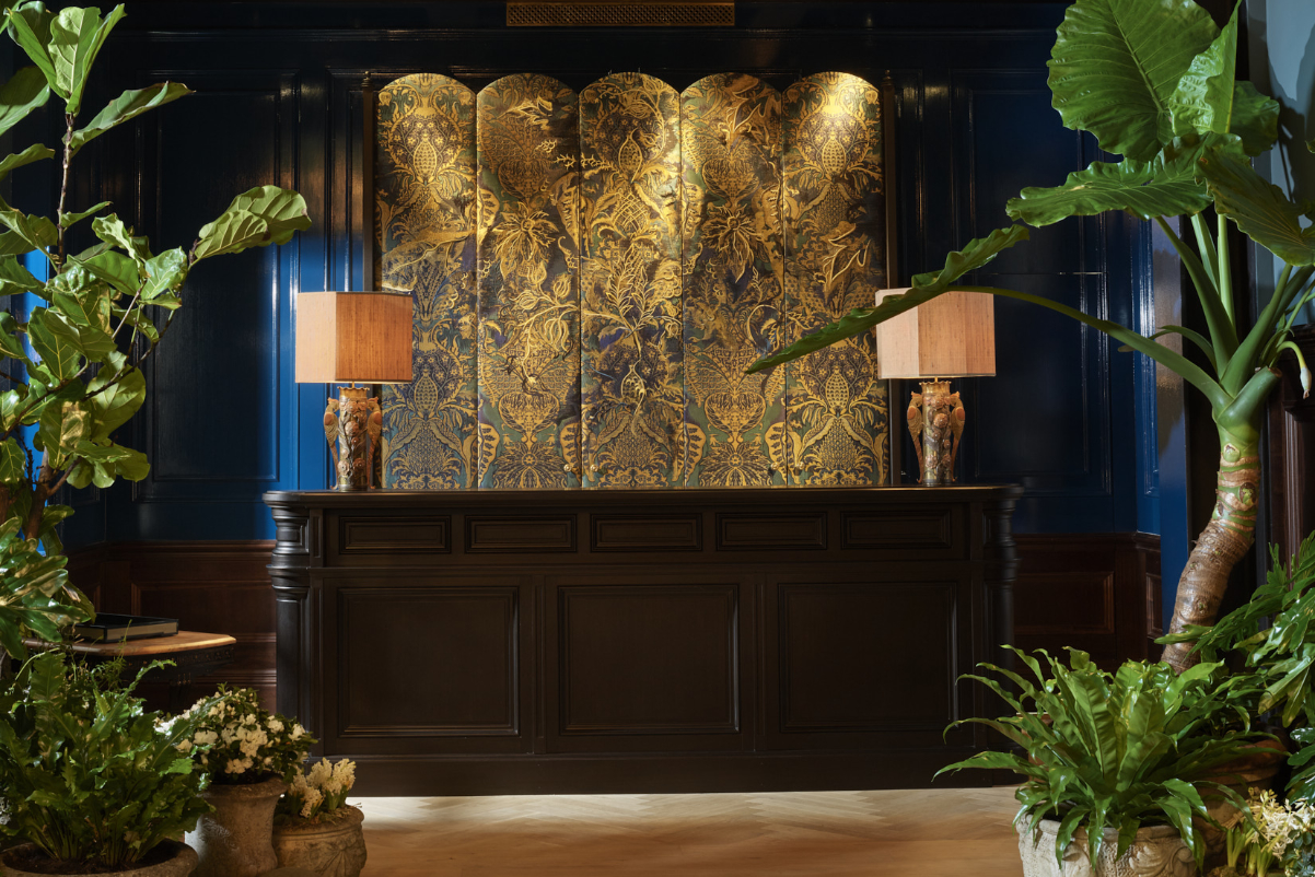 reception area of a boutique hotel in London called Nomad