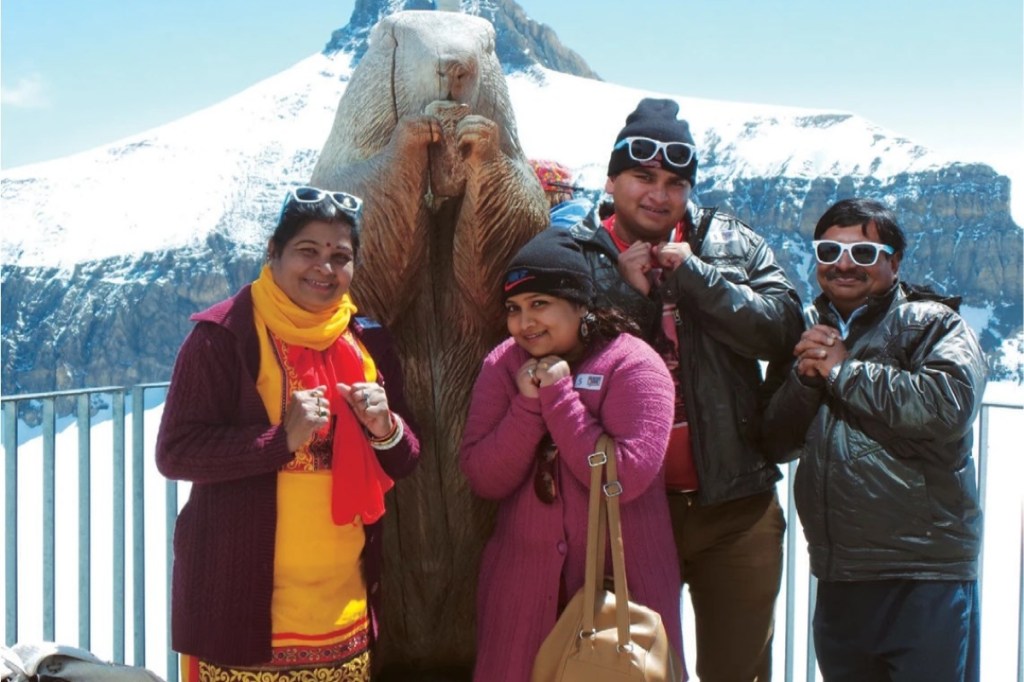 An Indian family traveling with Cox & Kings.