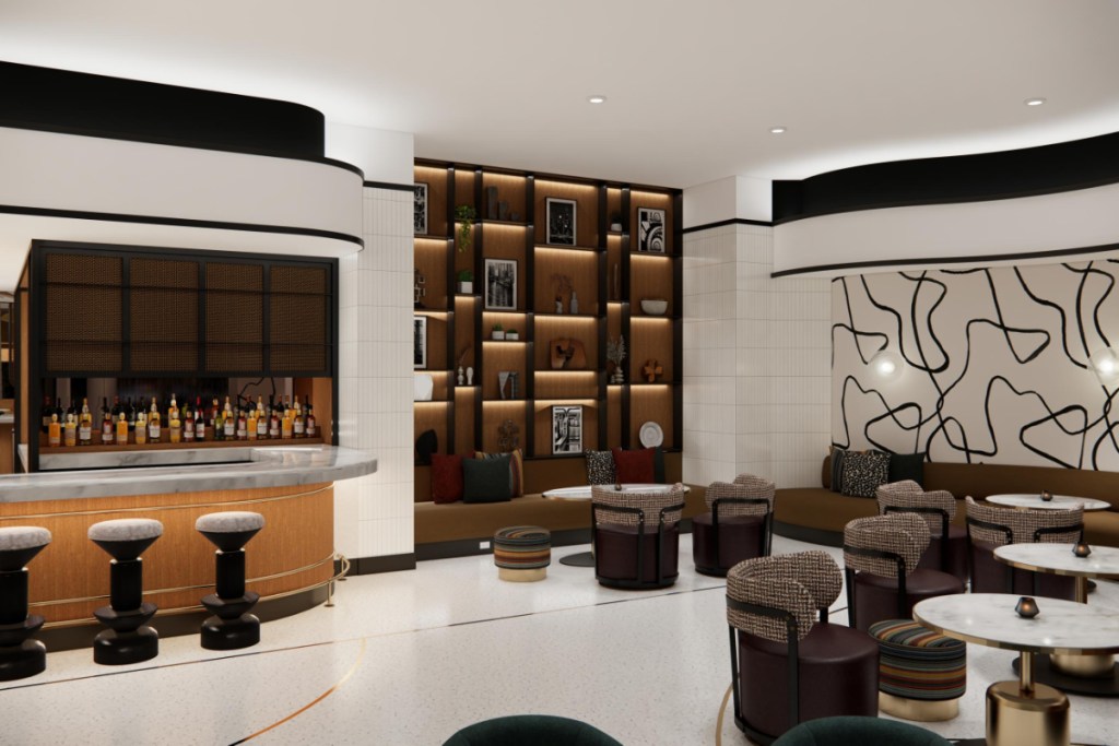 inside the lobby of the hyatt ohare hotel