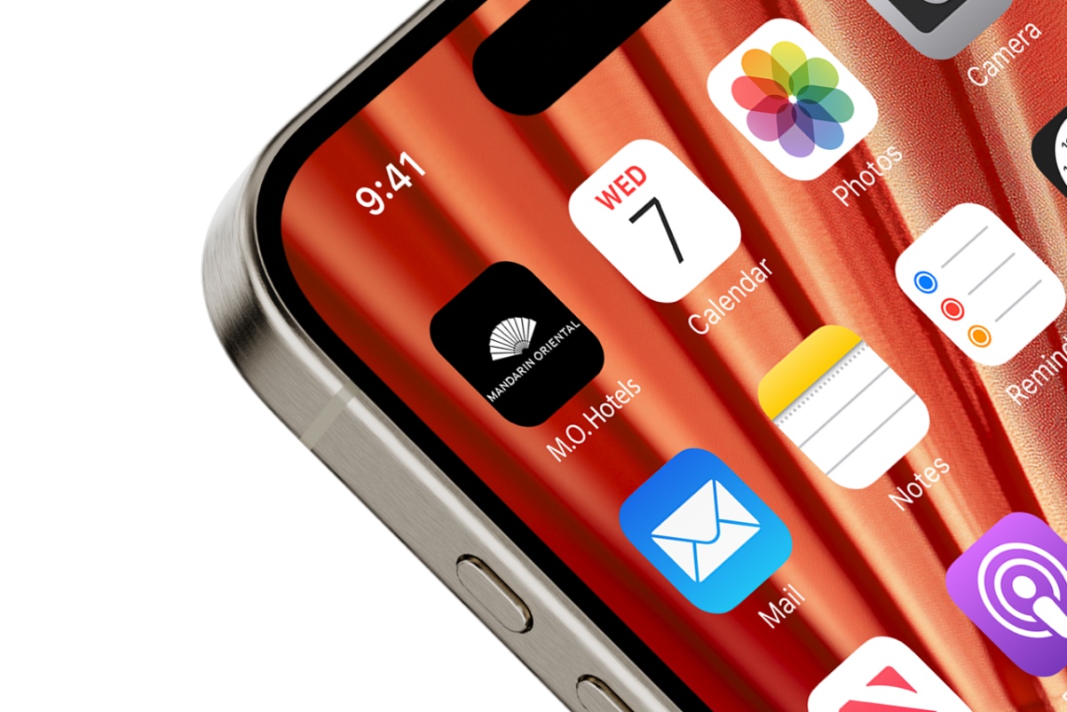 image of the mandarin oriental app on a smartphone screen