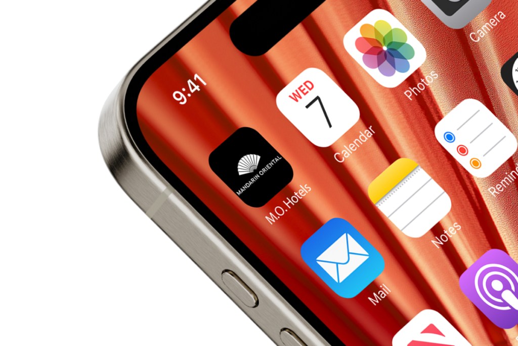 image of the mandarin oriental app on a smartphone screen