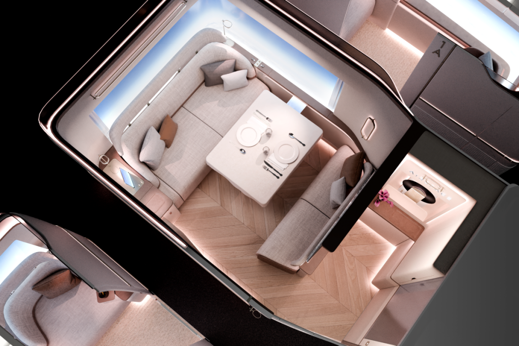 An overview of a new first class seating concept from Airbus.