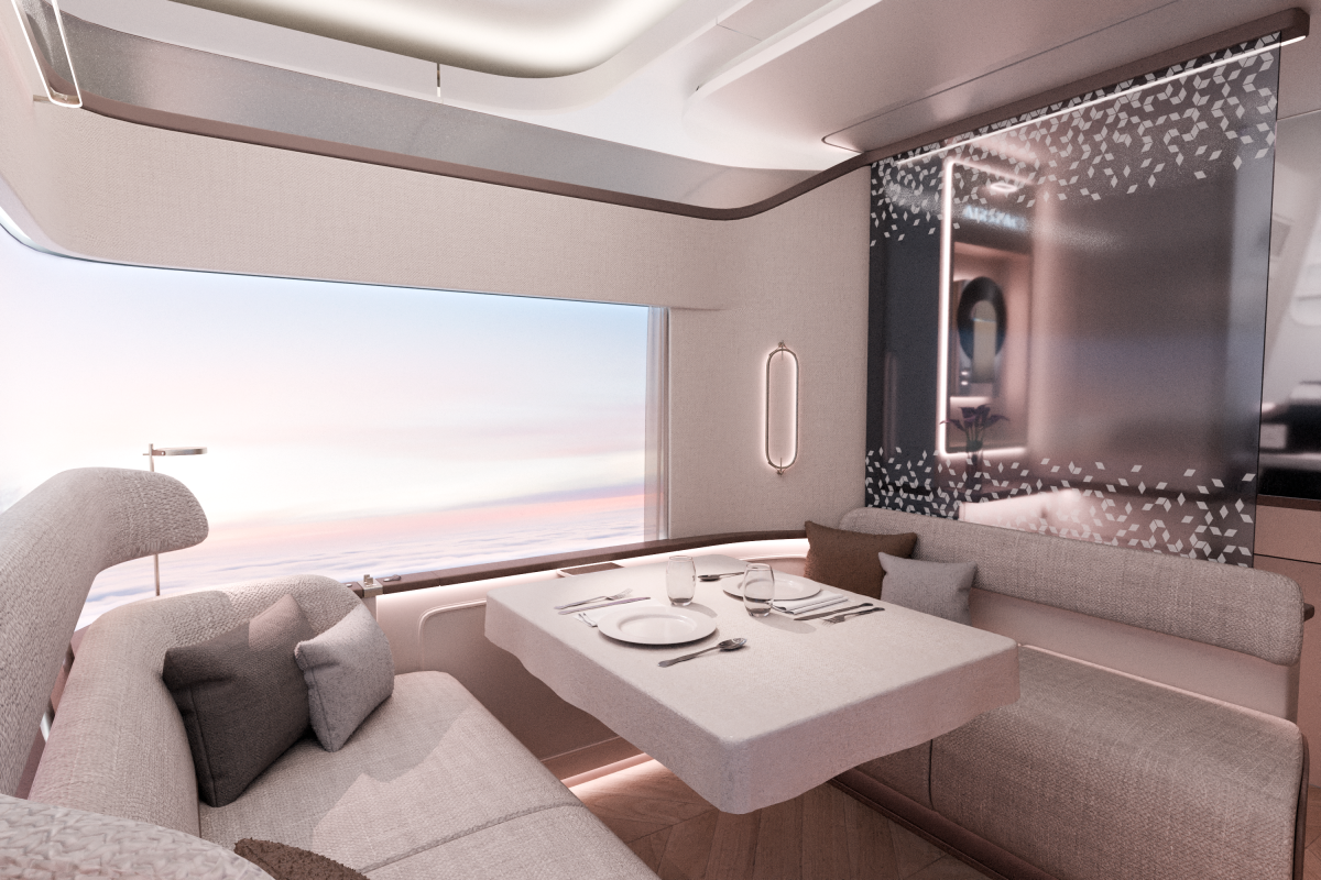 A rendering of how the first class suite of the future might look.