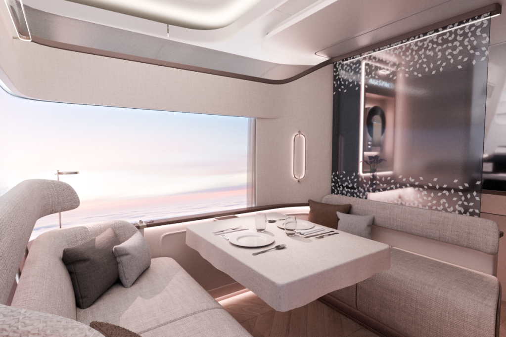 A rendering of how the first class suite of the future might look.