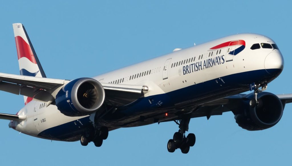 A British Airways Boeing 787-10 Dreamliner.