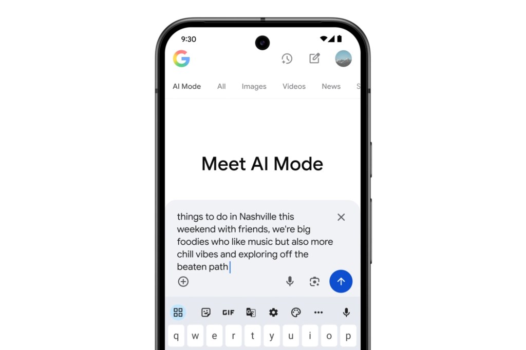 A screenshot of Google’s new AI tool being used to plan an outing.