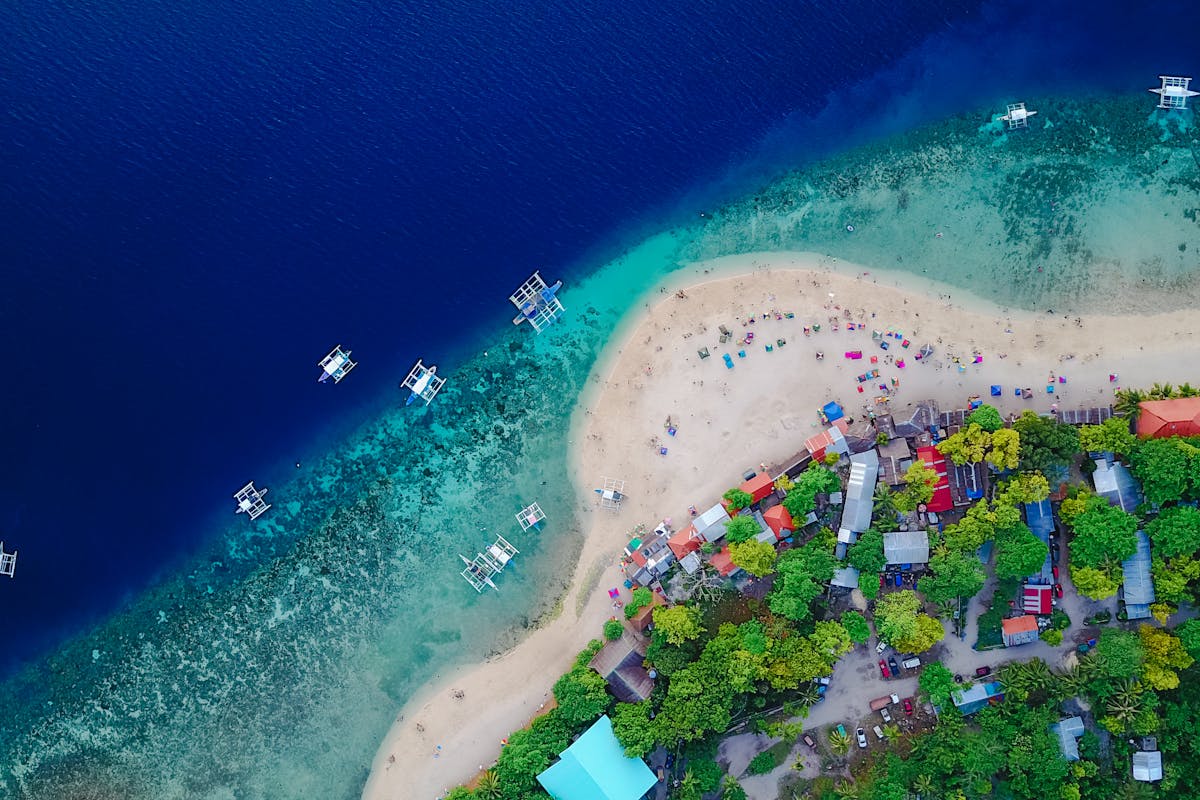 Aerial view of Oslob in the Philippines.