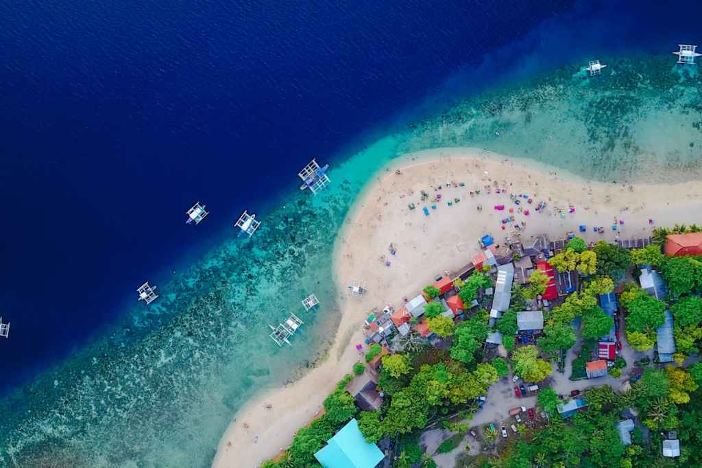 Aerial view of Oslob in the Philippines.