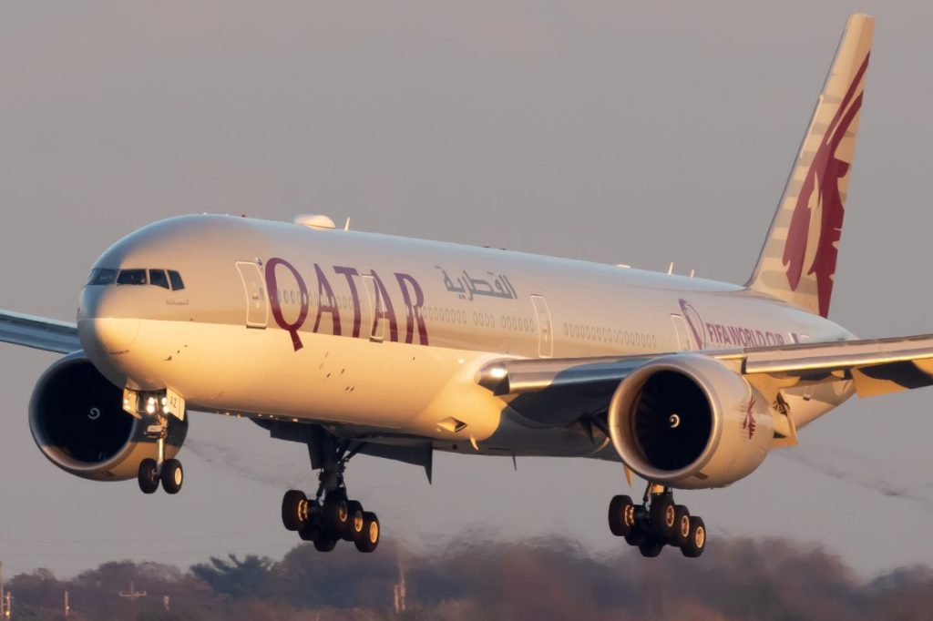 A Qatar Airways Boeing 777 aircraft.