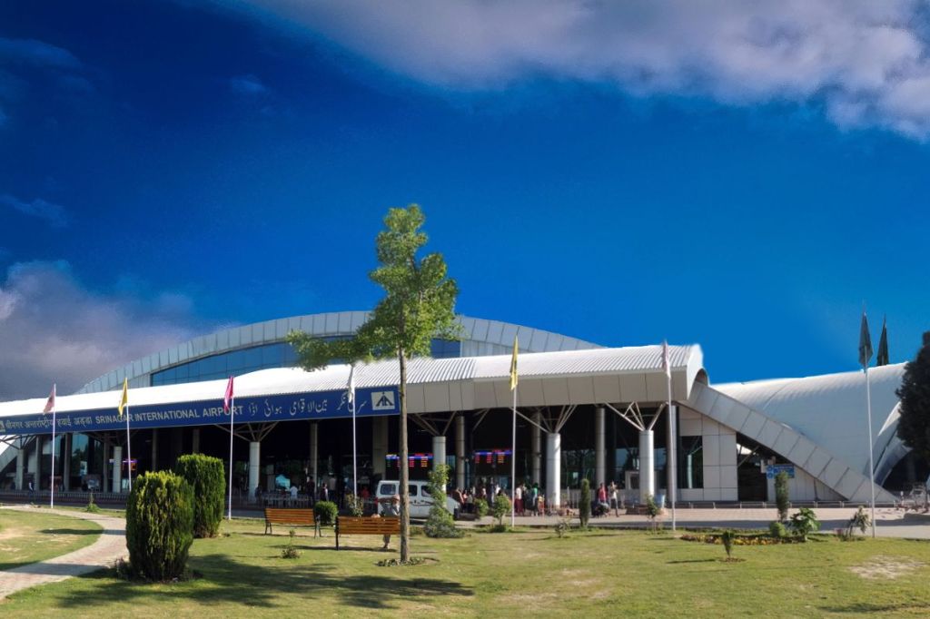 Front View of the Srinagar International Airport in Jammu and Kashmir.