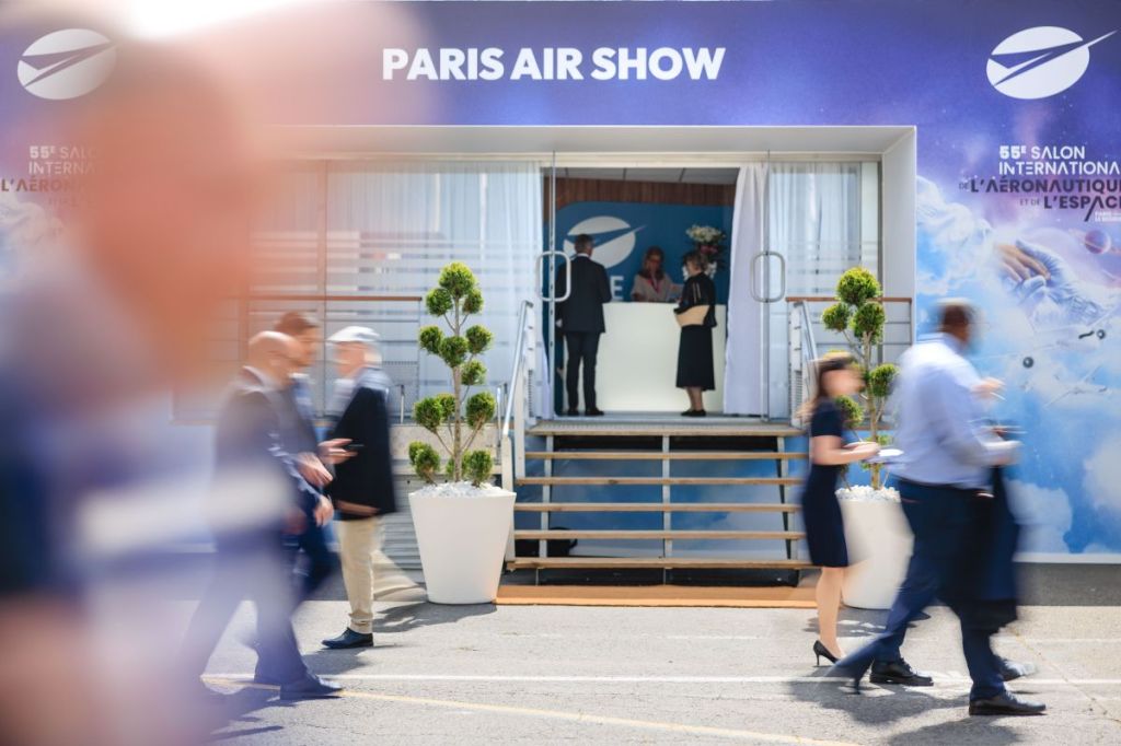 A chalet at the Paris AIr Show.