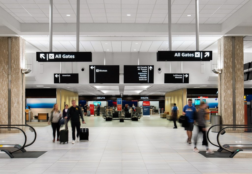 A file image of an airport check-in hall.