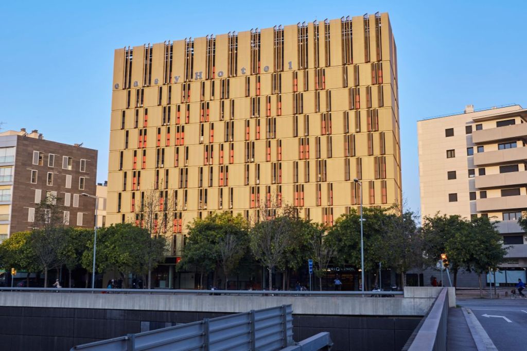 Exterior view of a hotel building