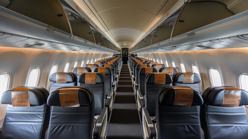 Plane with empty seats