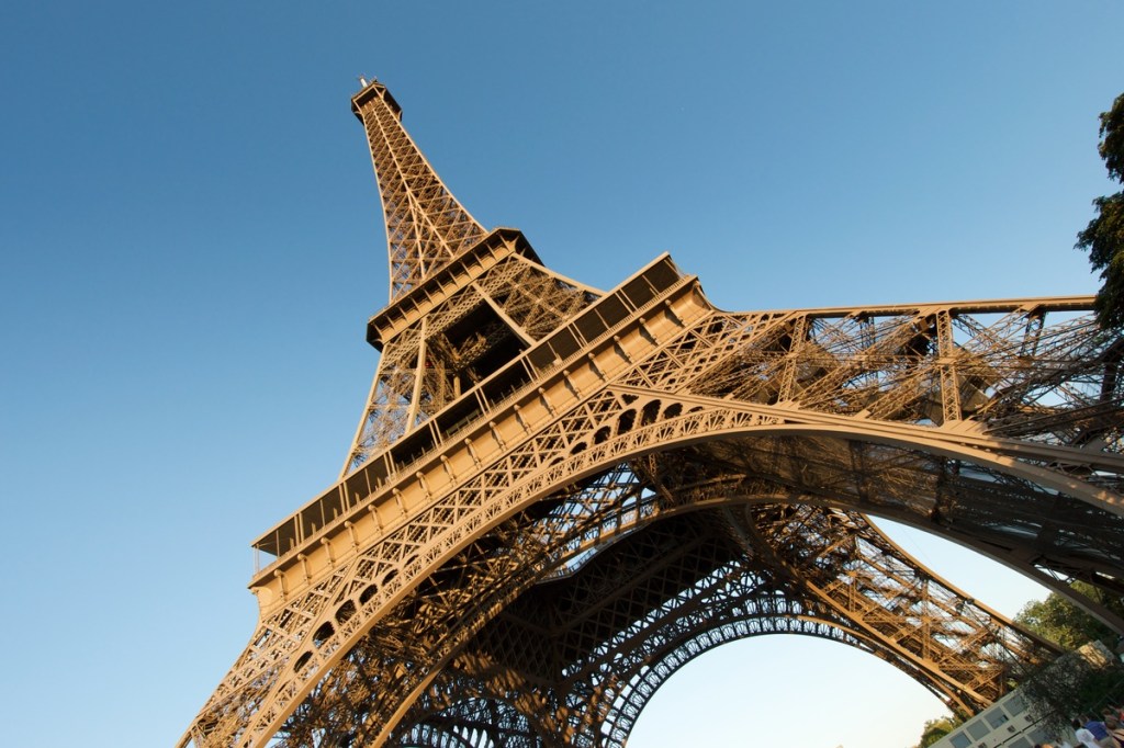 View of the Eiffel Tower from below