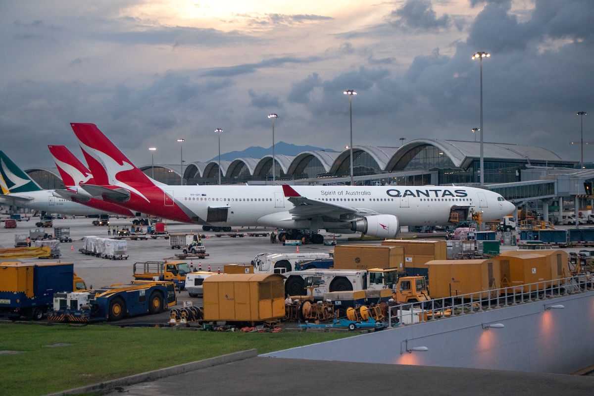 Airplanes parked at a terminal
