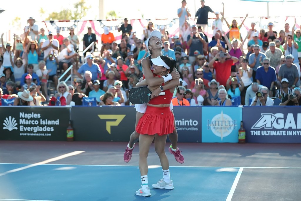 Two pickleball players at the US Minto Open.
