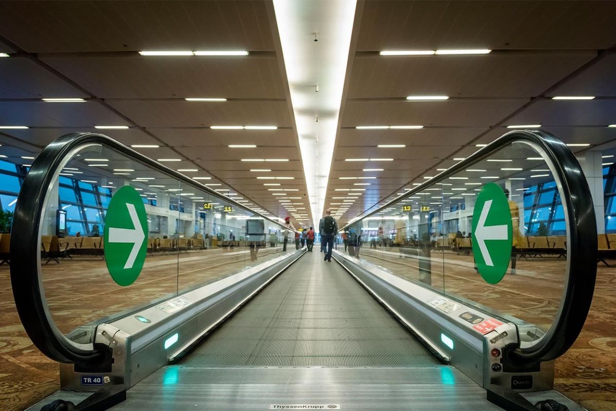 The Indira Gandhi International Airport in Delhi.