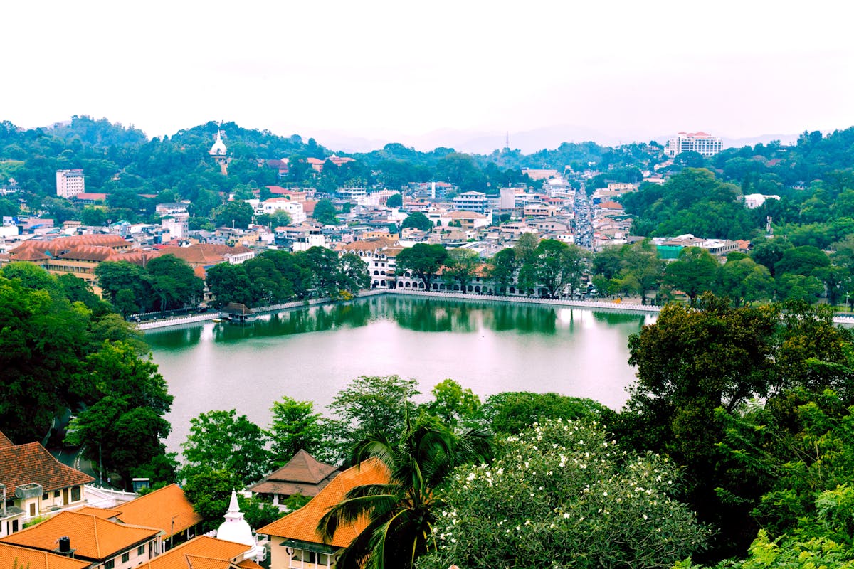 Aerial view of Kandy in Sri Lanka.