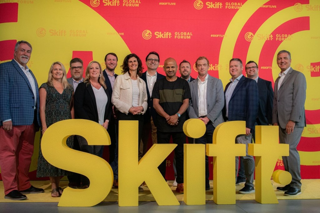 Skift Founder and CEO Rafat Ali with some of the attendees of Skift Global Forum
