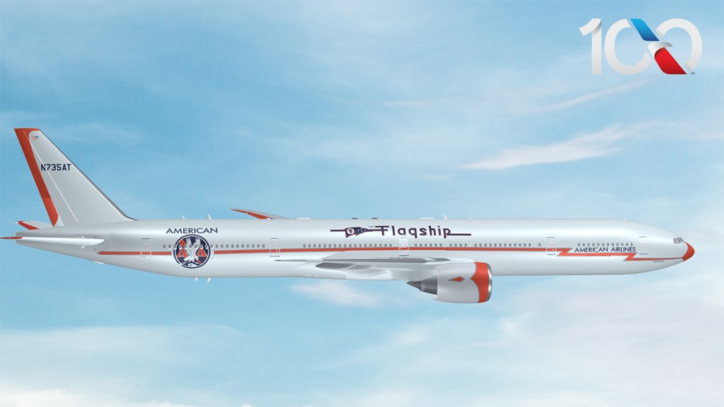 American Airlines' retro jet to mark its 100th birthday.