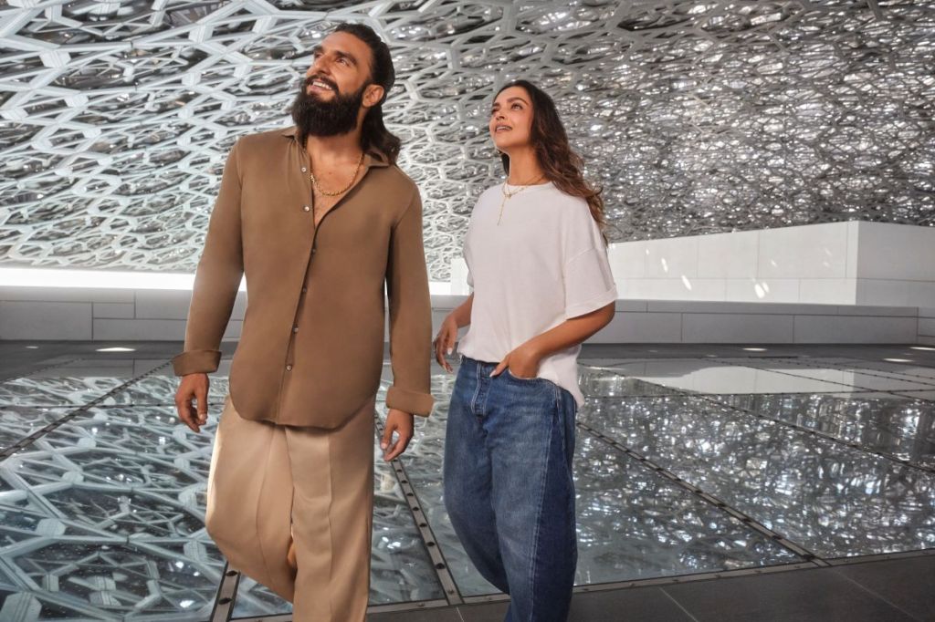 Actor couple Ranveer Singh (L) and Deepika Padukone (R) in campaign promoting Abu Dhabi.