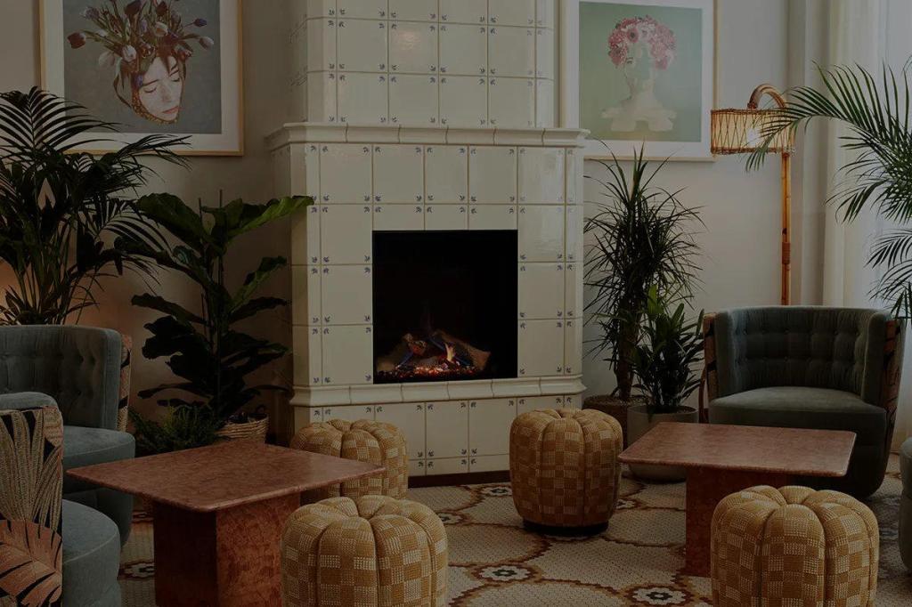 a lobby of a lifestyle hotel called The Hoxton