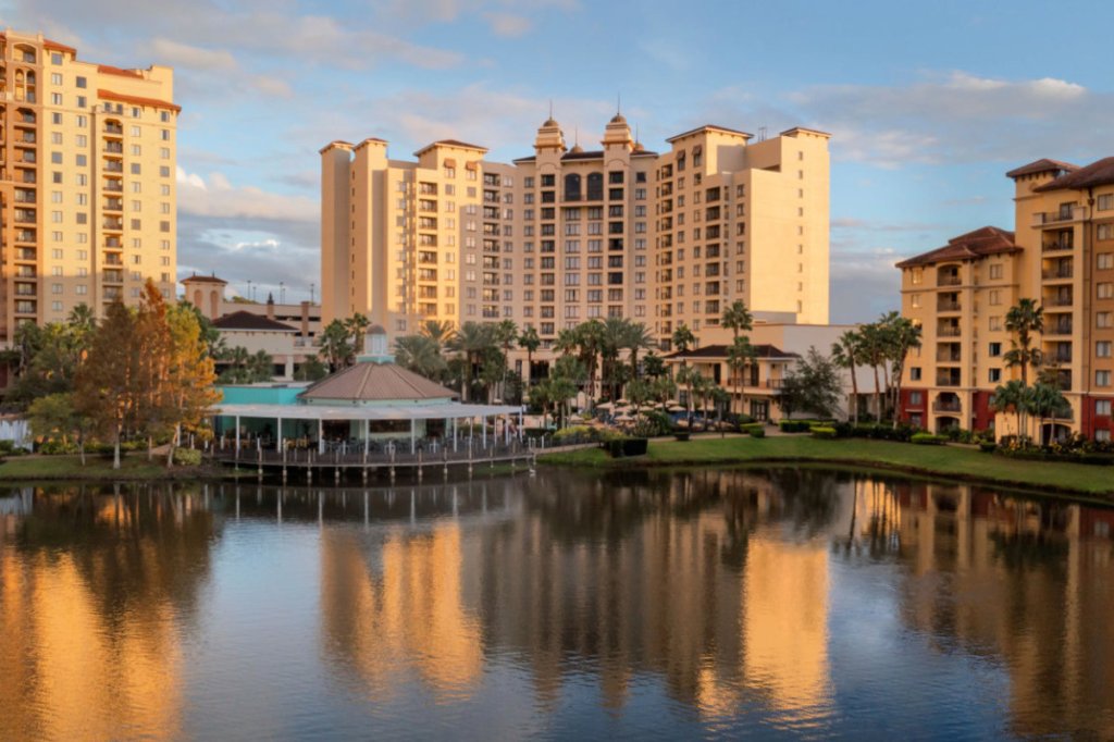 exterior of a resort hotel in Orlando run by Wyndham