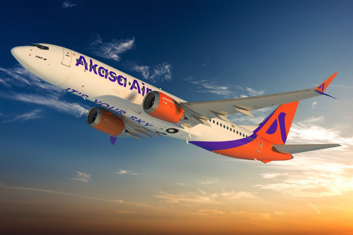 An Akasa Air-operated flight.