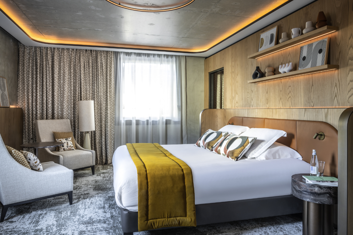 A junior suite at the Pullman Lyon hotel