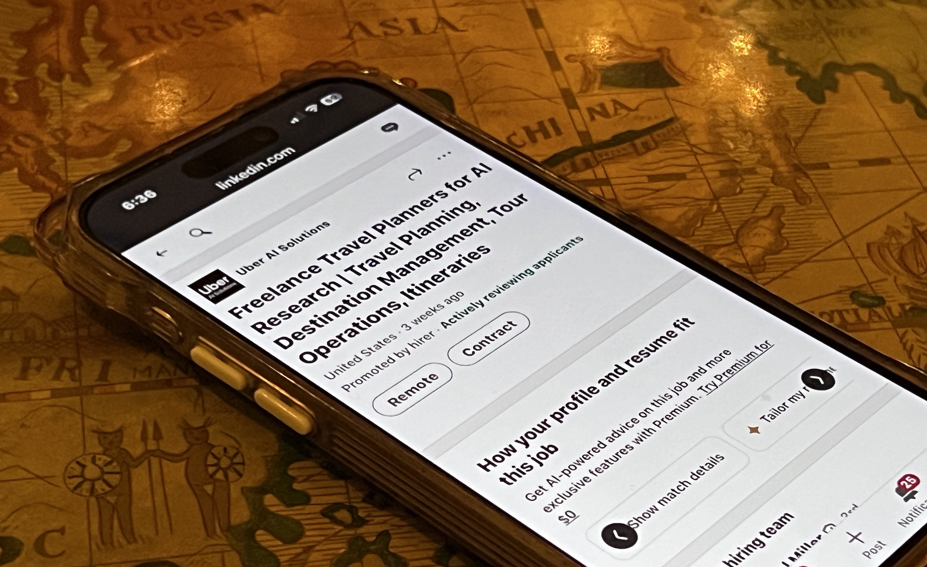 Uber AI Solutions travel experts job listing LinkedIn