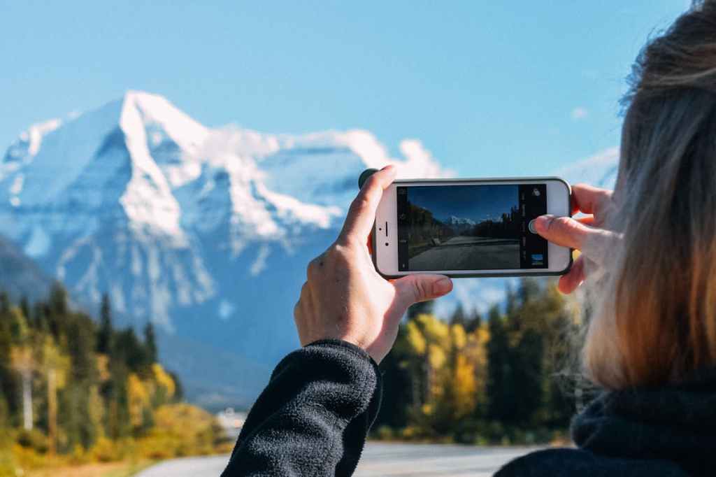 Traveler with a phone.