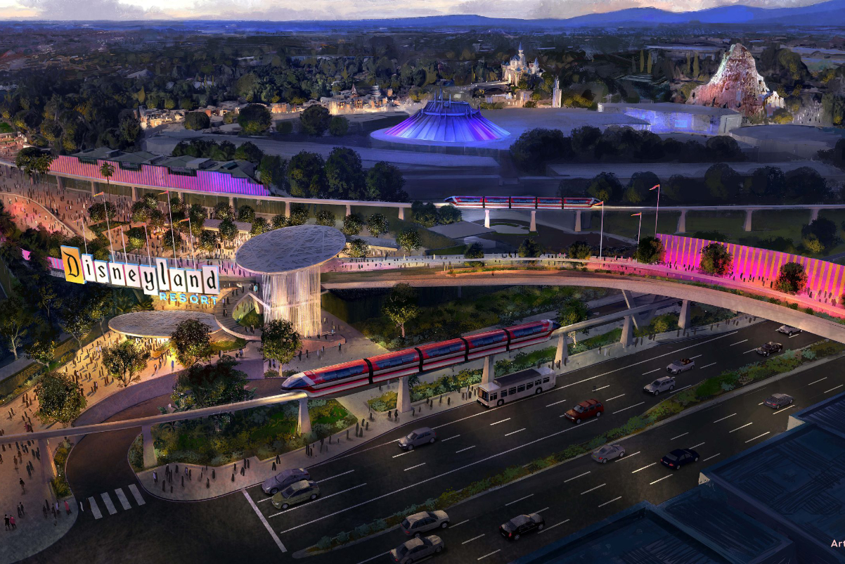 Artist Concept Transportation Hub at Disneyland Resort