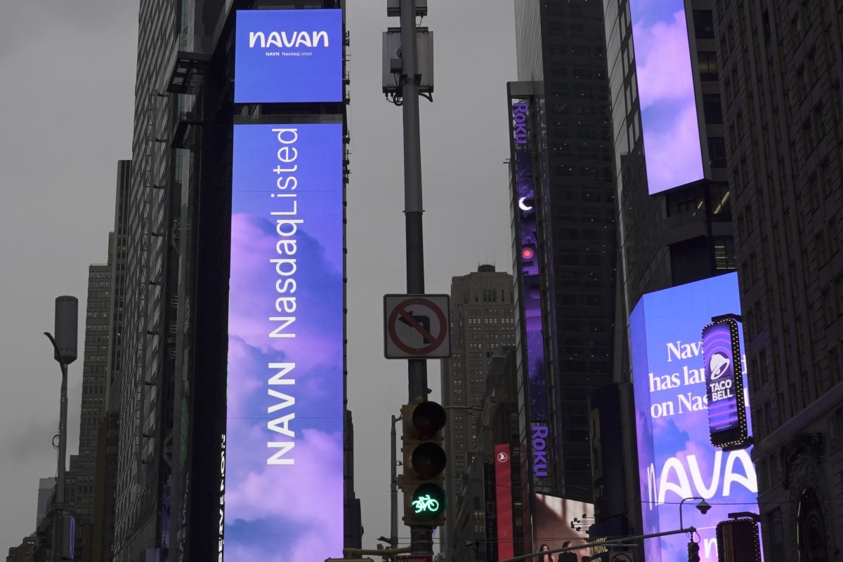 Navan signage in Times Square.
