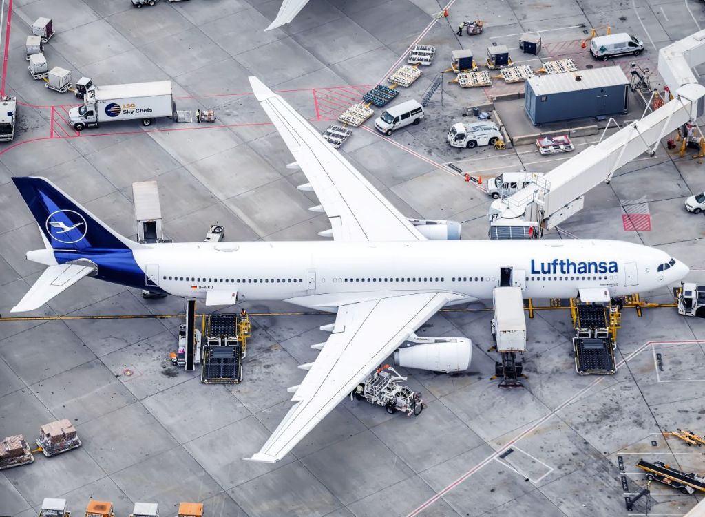A Lufthansa Airbus A330 at Hartsfield-Jackson Atlanta International Airport.