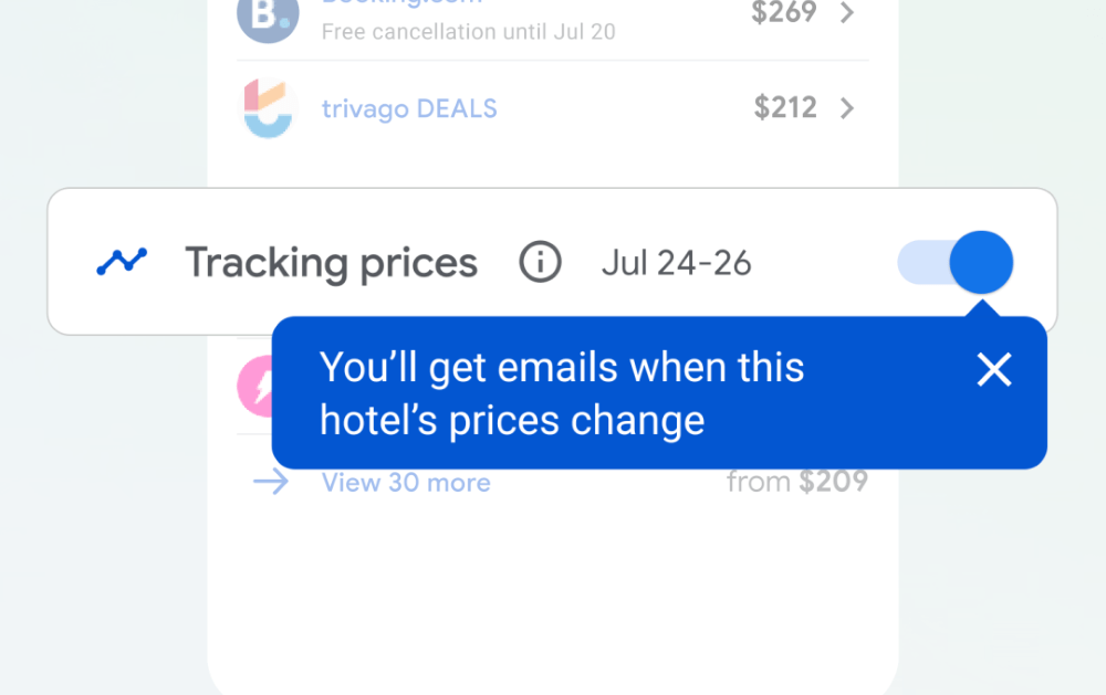 Google hotel price tracker