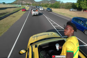 A screen grab from IShowSpeed's Caribbean tour live stream.