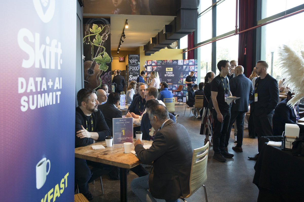 Attendees networking at Skift Data + AI Summit 2026 NYC
