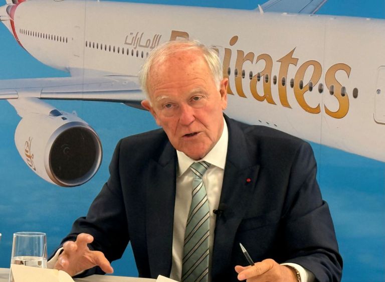 Sir Tim Clark speaking at the Farnborough Airshow on July 21, 2026